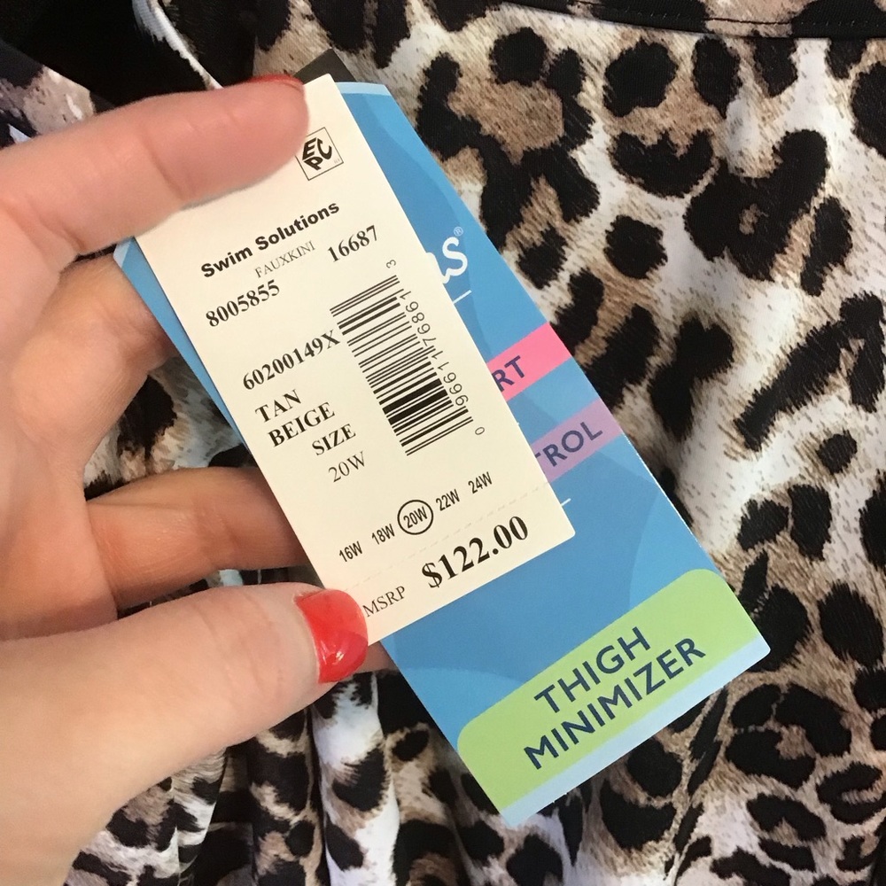 SWIM SOLUTIONS Women's Leopard Knotted Flyaway One-Piece Swimsuit 20 NEW - Picture 5 of 7